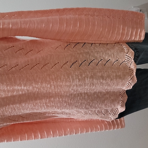 SOFT SURROUNDINGS CASUAL FALL LONG SLEEVE VNECK ORANGE CABLE KNIT SWEATER MEDIUM - Picture 12 of 15